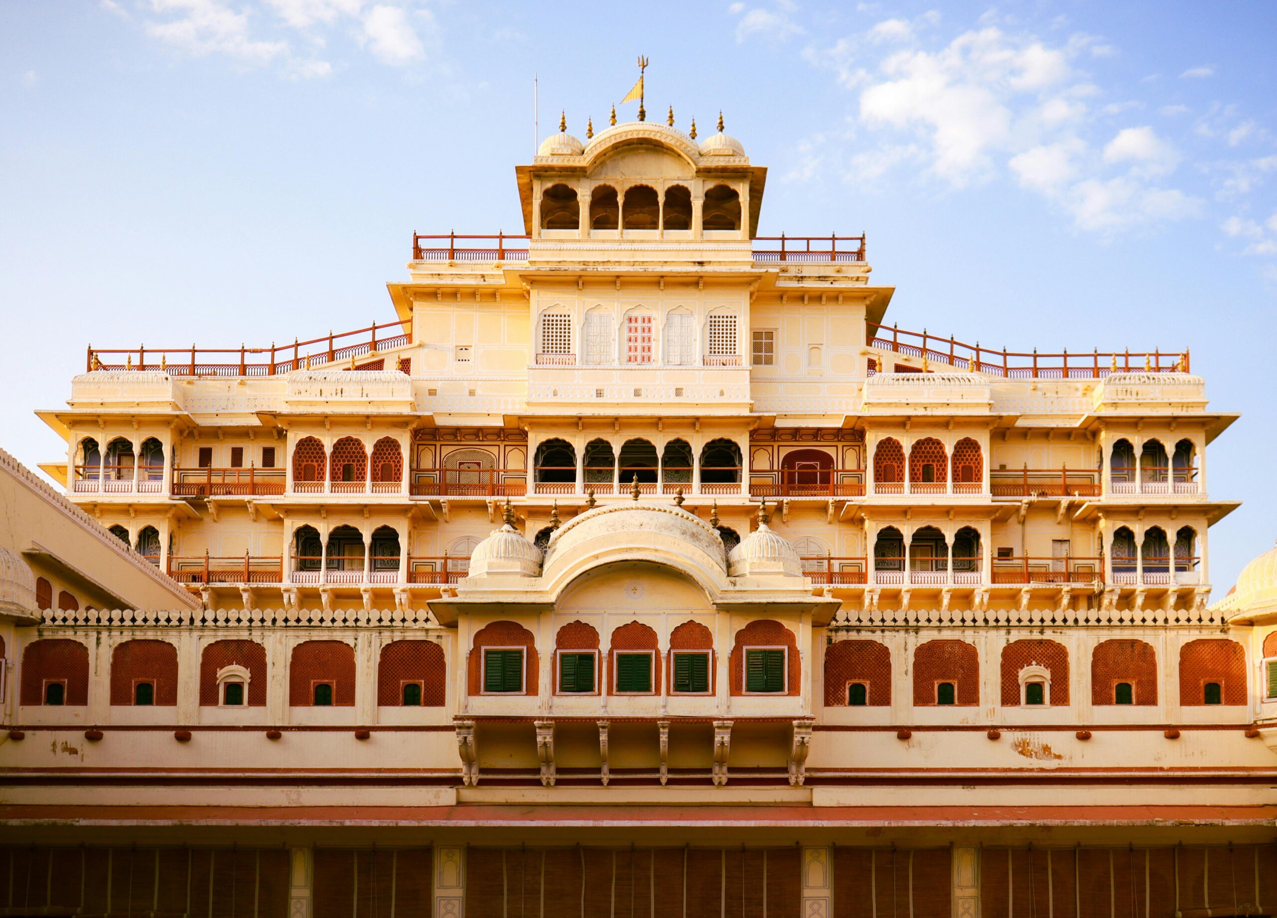 City Palace Jaipur colorful Peacock Gate ornate design travel photo