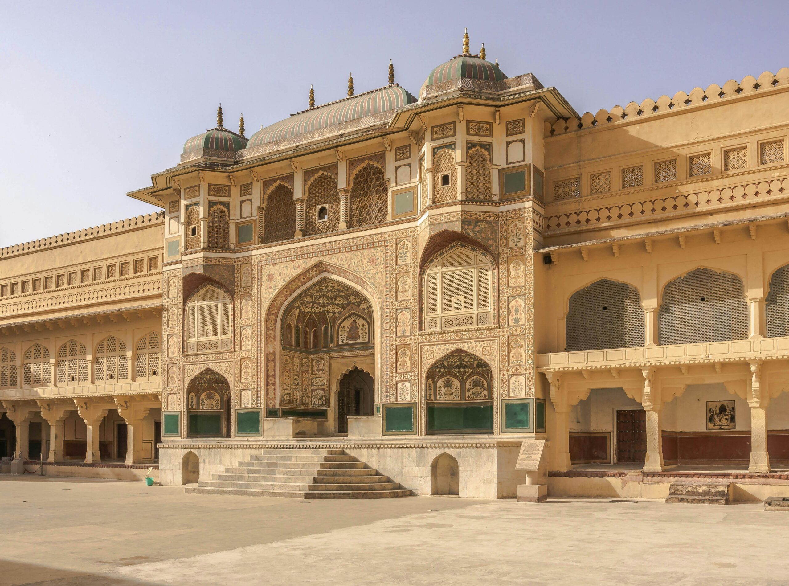 Amber Fort Jaipur Rajasthan reflected in Maota Lake morning view